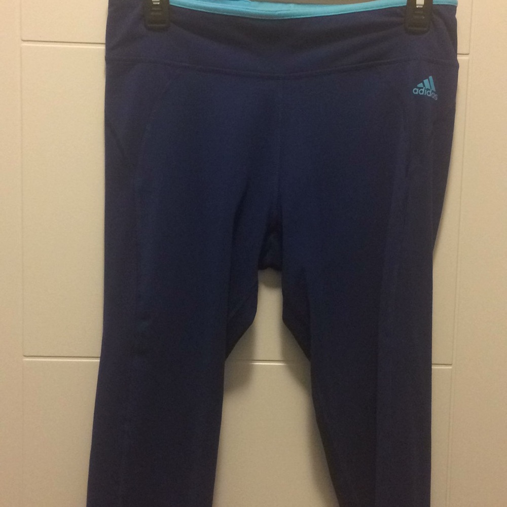 Adidas Blue workout Capri pants M